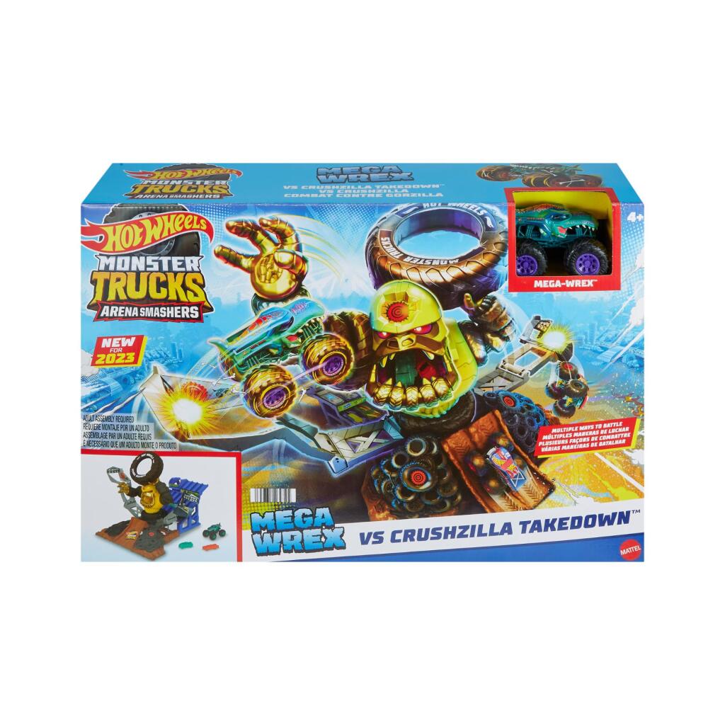 Hot Wheels - Monstertrucks Arenabeukers Mega-Wrex tegen Crushzilla Bazengevecht - Speelset