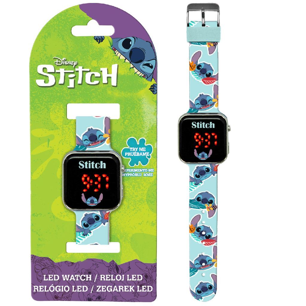 Disney Stitch Led Polshorloge - Uurwerk voor Meisjes en Jongens Blauw