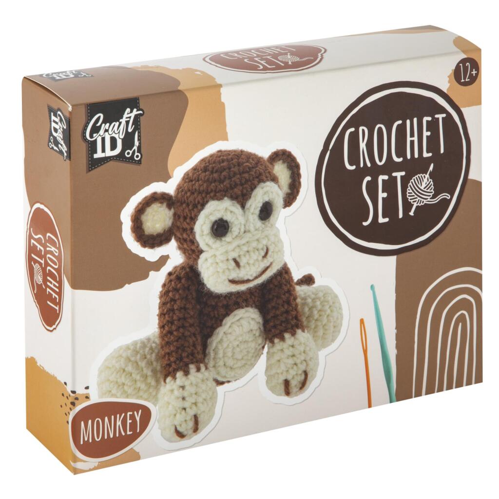 Craft ID Starters Haakpakket Aapje | amigurumi haken nederlands | Haakpakketten knuffels | Geschikt voor 12 jaar en ouder | Haakpakketten voor volwassenen