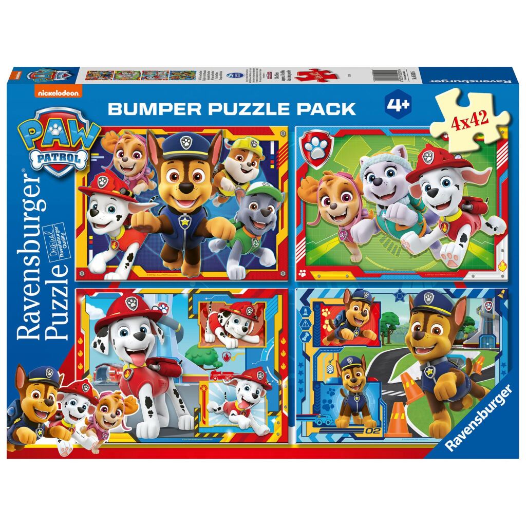 Paw Patrol puzzel - 4 x 42 stukjes