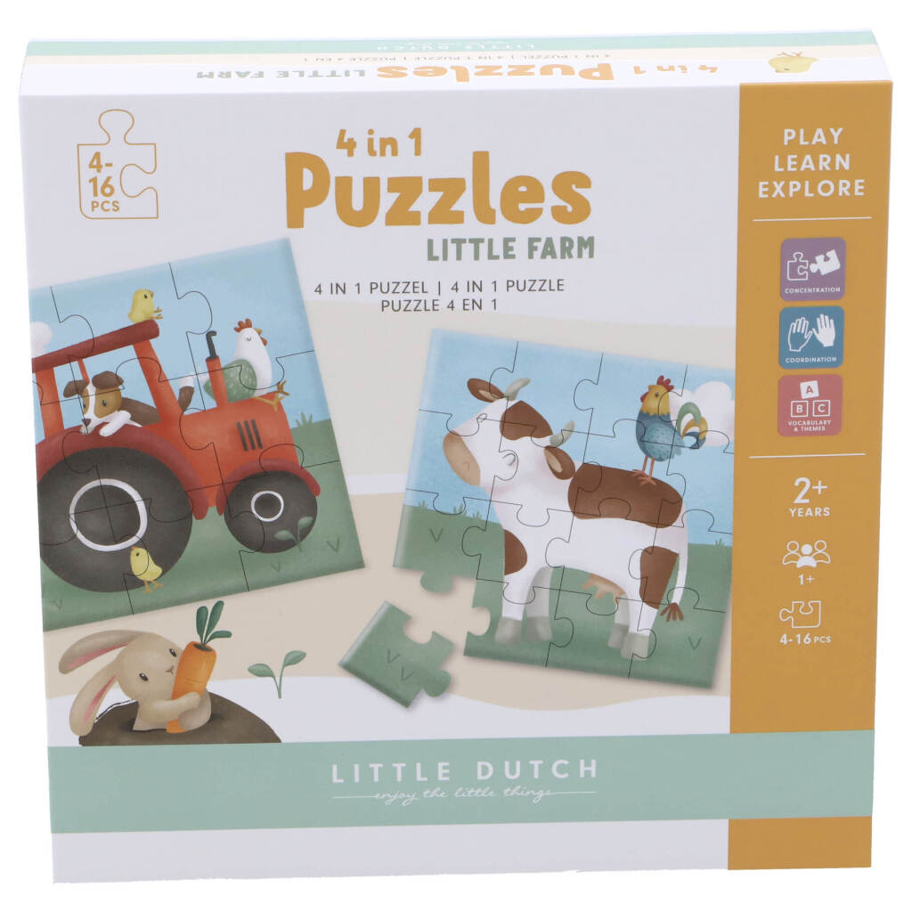 Little Dutch - Little Farm - 4 in 1 puzzel FSC