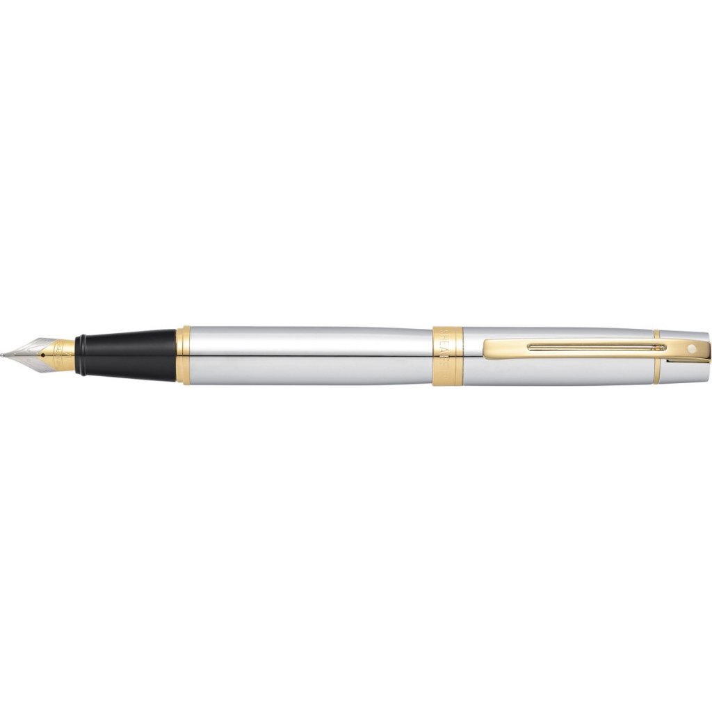 Sheaffer vulpen 300 - E9342 - F - Bright chrome gold tone - SF-E0934243