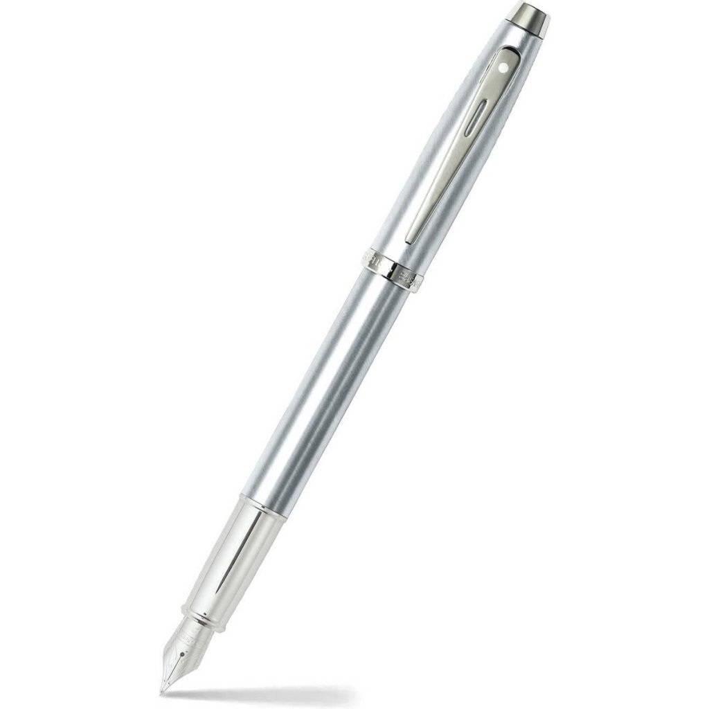 Sheaffer vulpen 100 - F - Brushed chrome nickel plated - SF-E0930643