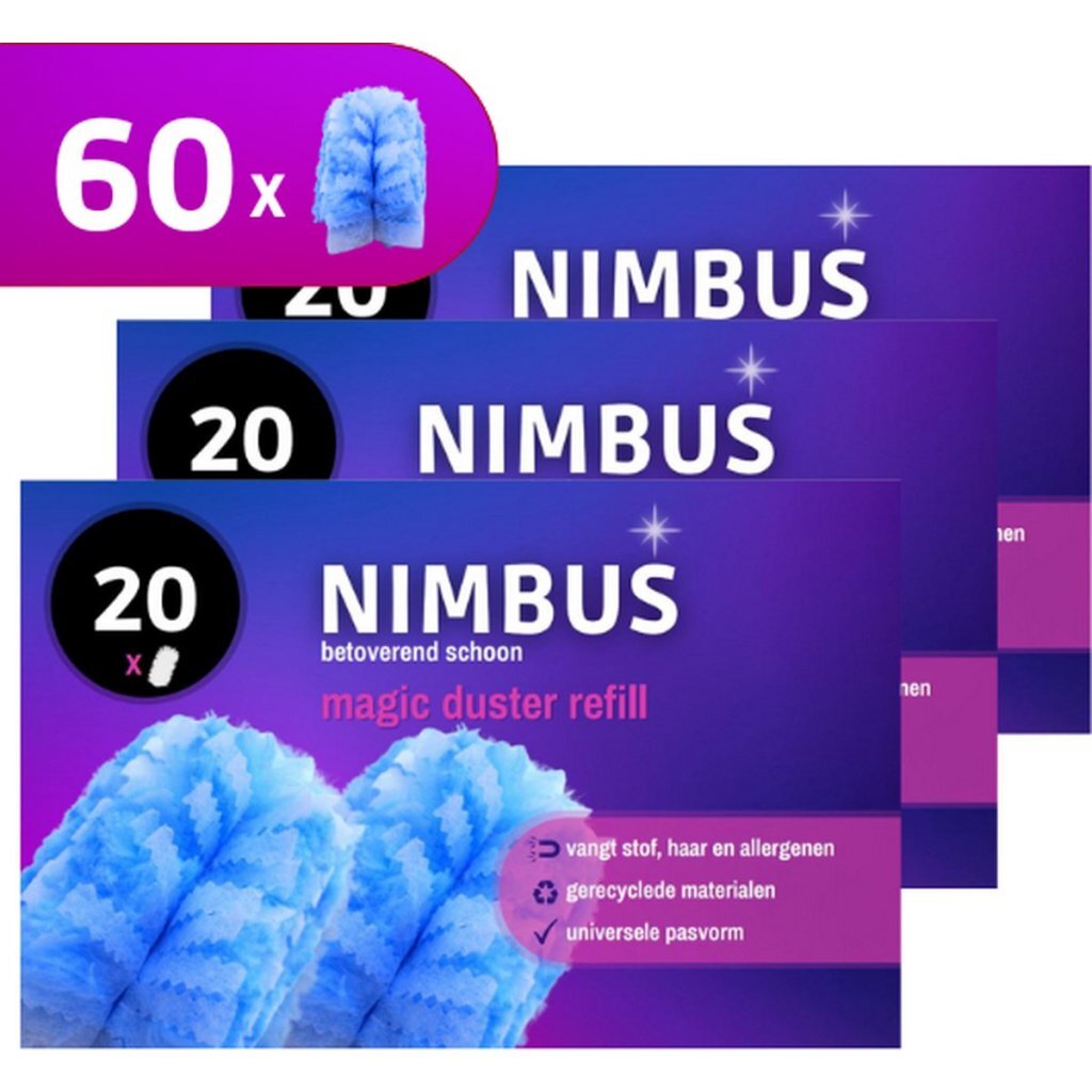 NIMBUS Magic Duster Refill - Duster Stofdoekjes - Navulling 60st. (3x20) - Geschikt voor Swiffer