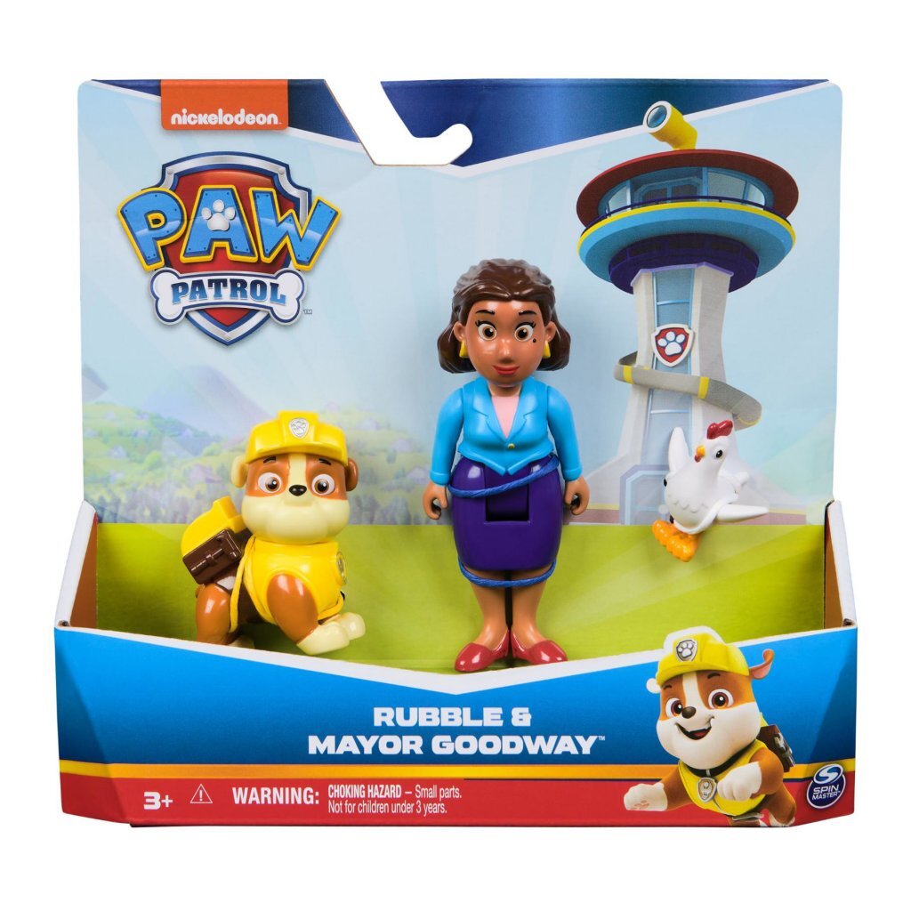 PAW Patrol - Rubble & Burgemeester Goodway met Chickaletta Speelfigurenset