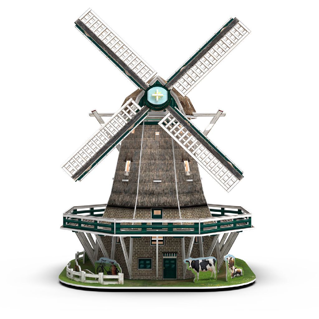 Cubic Fun 3D Puzzel Molen + Licht 64 Stukjes afbeelding