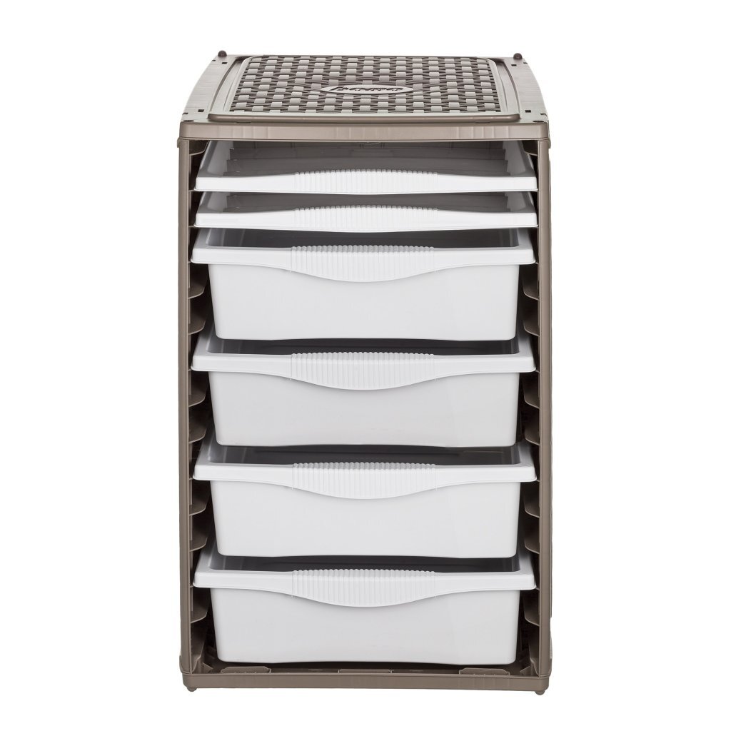 Bama Ri,ordino Opbergsysteem 34x41x53 cm Taupe/Wit afbeelding