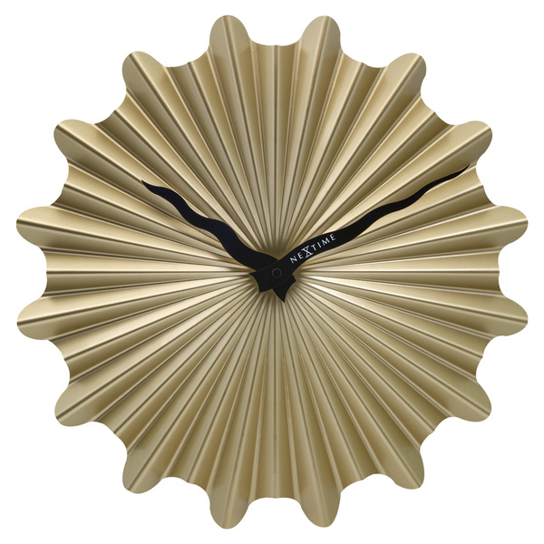 NeXtime NE-3286GO Metalen Wandklok - 40cm - Stille Klok - Goud - Sunny