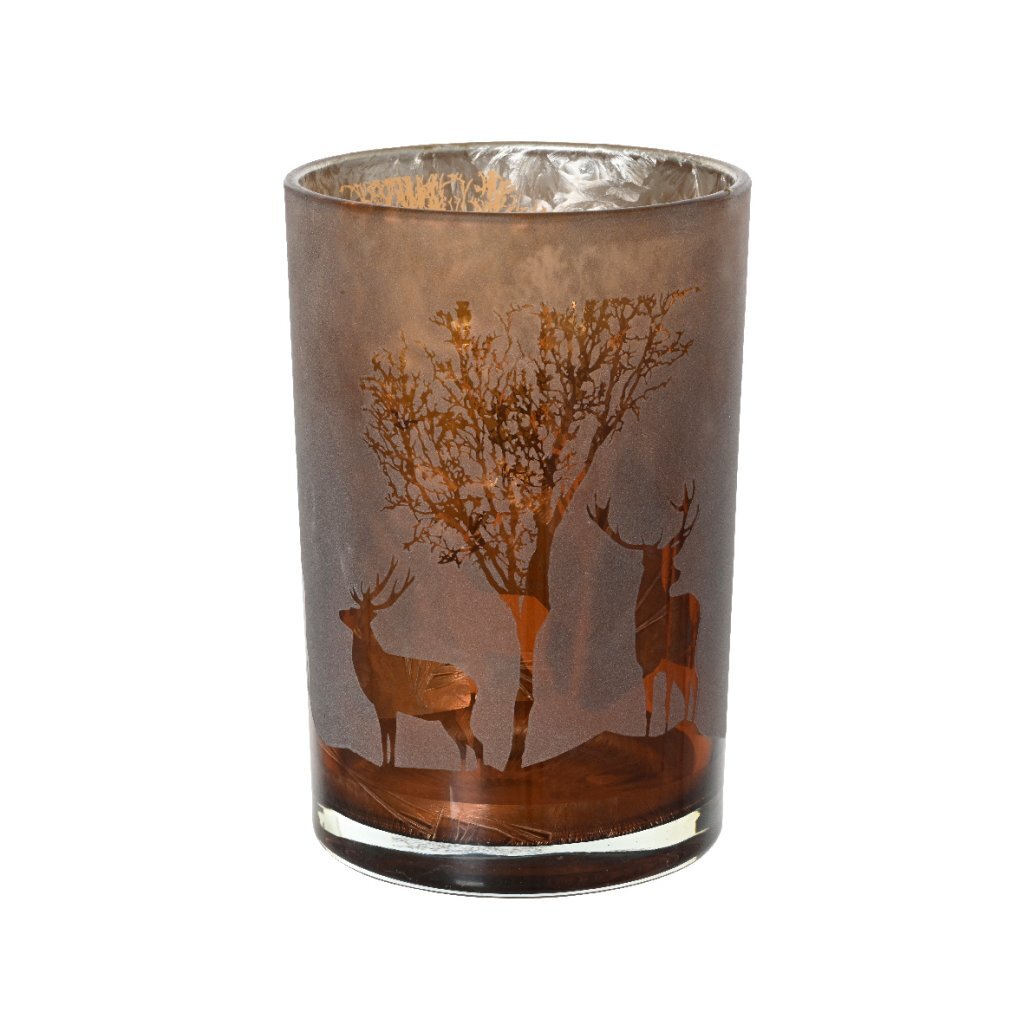 Gazen Theelichthouder Glasdia 12x18 cm Mat Transparant/Goud